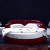 Kulatá kožená postel – Treviso