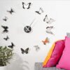 Moderní hodiny na zeď – Motýl