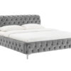 Postel MODERN BAROCK 180x200cm sametově šedá ve stylu chesterfield