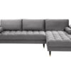 Rohová pohovka COZY VELVET 260 cm sametově šedá