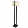 Moderní stojací lampa COLLEEN 160 cm kovová černá s bílým stínidlem
