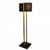 Moderní stojací lampa COLLEEN 160 cm kovová zlatá s černou základnou a stínidlem