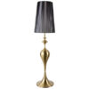 Luxusní stojací lampa LUCIE 160cm kov zlaté nylonové stínidlo černá