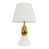 Moderní stolní lampa STONES OF ZEN 45cm s nastavitelným stínidlem bílá zlatá