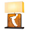 Moderní stolní lampa DESIGNED BY PŘÍRODA 60 cm, dřevo raintree, přírodní černá s bílým stínidlem, ručně vyrobená
