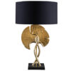 Moderní stolní lampa GINKGO 62cm zlaté bavlněné stínidlo černá / nastavitelné stínidlo