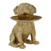 Moderní dekorační figurka BULLDOG 32cm pokladnička s úložným táckem zlatá