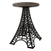 Barový stůl PARIS LOFT 105cm mangovníkové dřevo tmavě hnědé s černou podnoží – Eiffel Tower Design