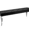 Moderní Lavice MODERN BAROCK 170cm se stříbrnými nohami, sametově černá