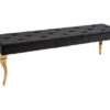Moderní Lavice MODERN BAROCK 170cm se zlatými nohami, sametově černá