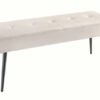Lavice BOUTIQUE 100cm sametová s knoflíky, prošívaná, šampaňská, s černými kovovými nohami