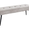 Lavička BOUTIQUE 100 cm knoflík všívaný vzhled buclé champagne greige s černými kovovými nohami