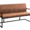 Lavice LOFT 160 cm s područkami z mikrovlákna, vintage hnědá