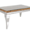 Moderní konferenční stolek MODERN BAROCK BARRACUDA 100cm chrom vč. skleněné desky bez teakové desky