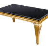 Moderní konferenční stolek MODERN BAROCK 100cm tvrzené opálové sklo černo-zlaté